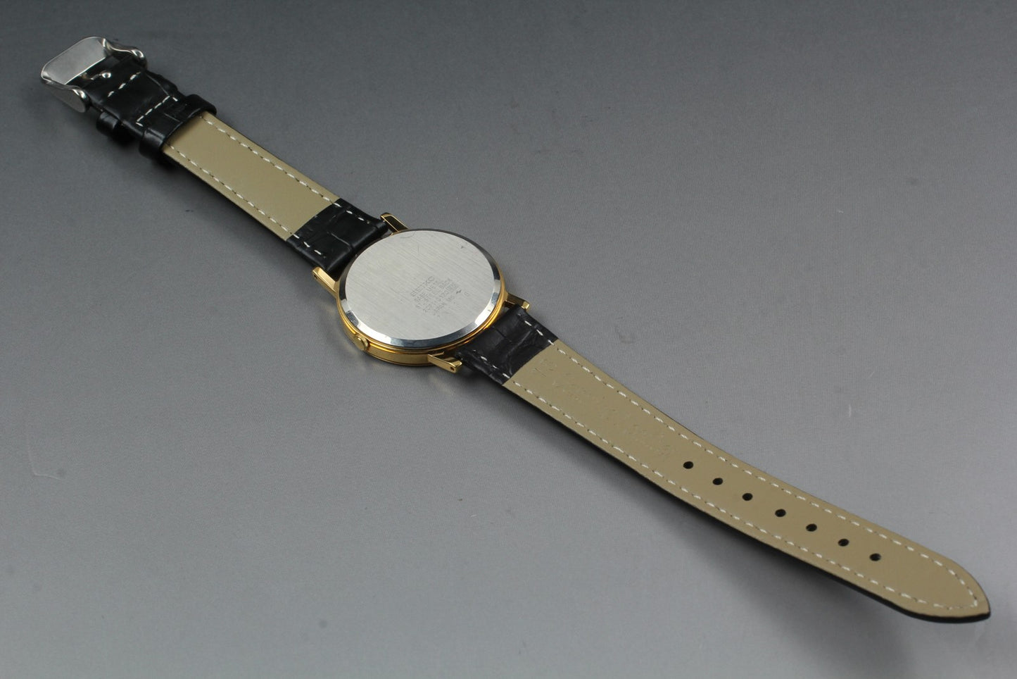 Vtg.1987 [N MINT] SEIKO 2C21-0120 31.5mm Round Gold Quartz Ladies Watch JAPAN
