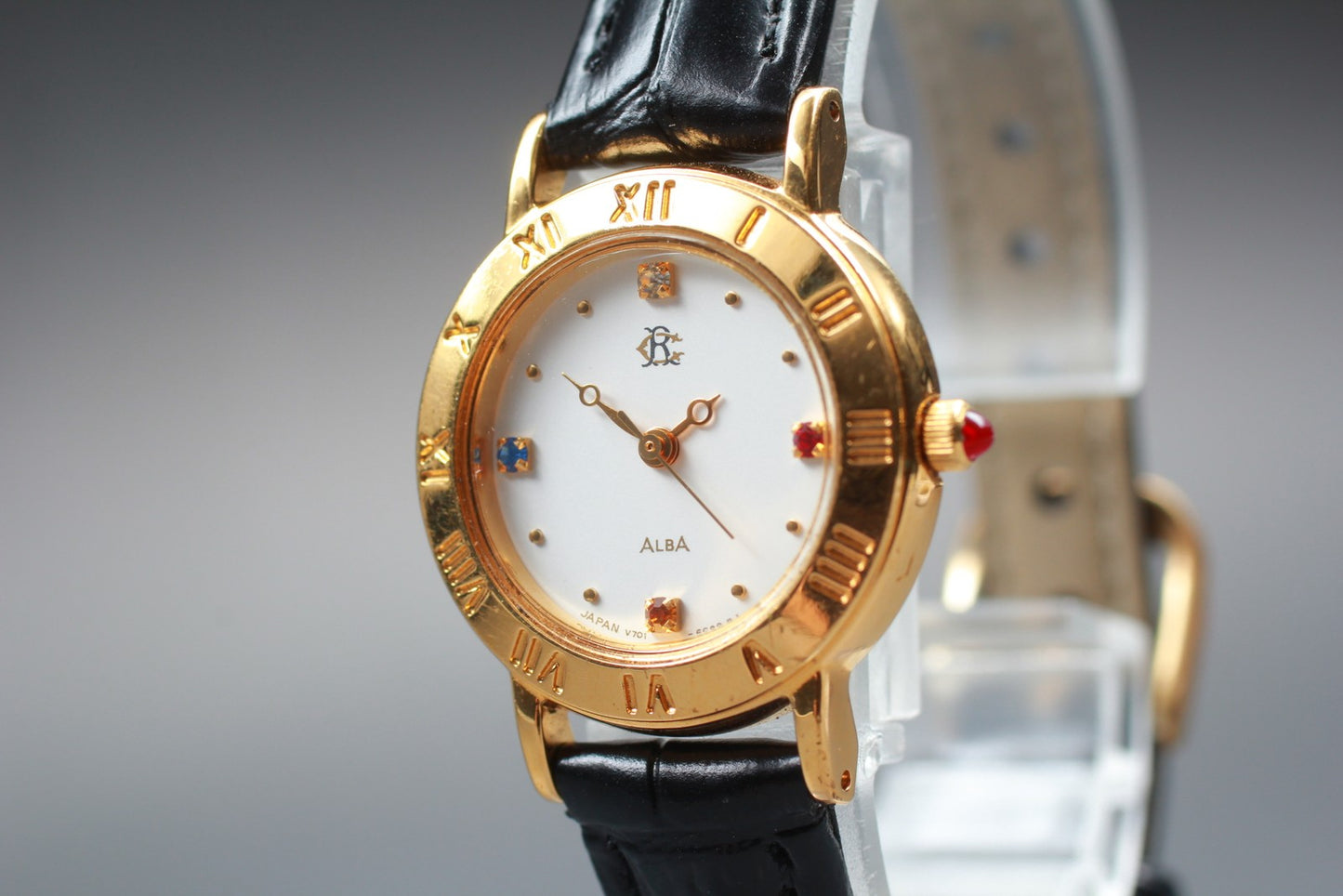 Vtg.1992 [N MINT] Seiko Alba V701-6B70 Roman Gold Quartz Ladies Watch From JAPAN