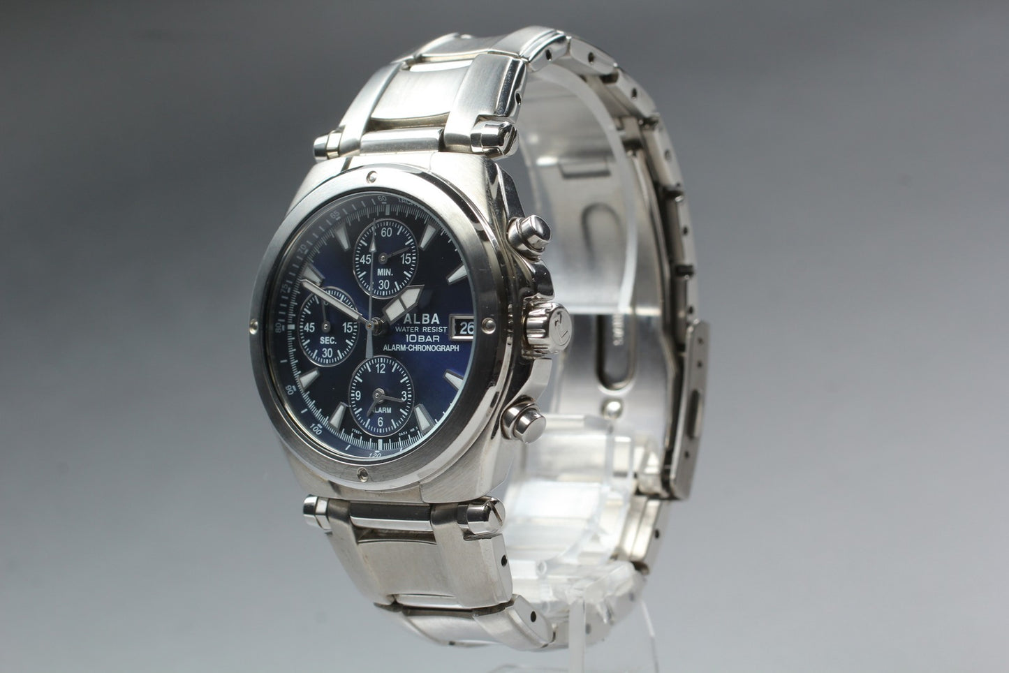 Vtg.1993 [N MINT] SEIKO Alba 7T62-0AW0 38mm Chronograph Quartz Men's Watch JAPAN