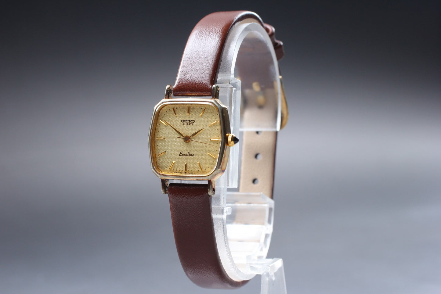 Vtg.1982 [N MINT] SEIKO Exceline 1221-5010 Gold 20mm Quartz Ladies Watch JAPAN