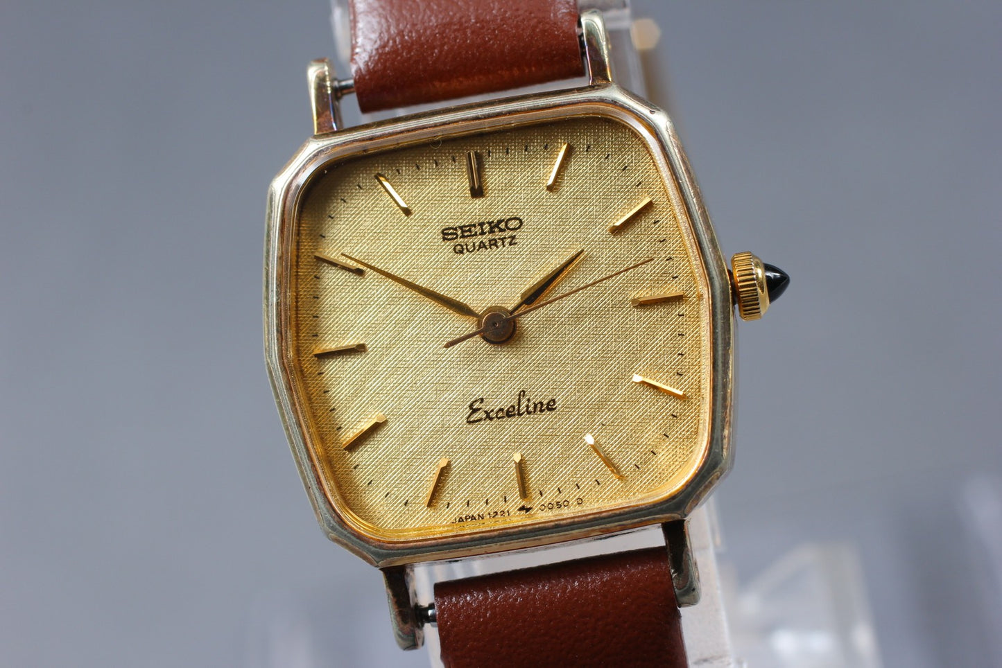 Vtg.1982 [N MINT] SEIKO Exceline 1221-5010 Gold 20mm Quartz Ladies Watch JAPAN