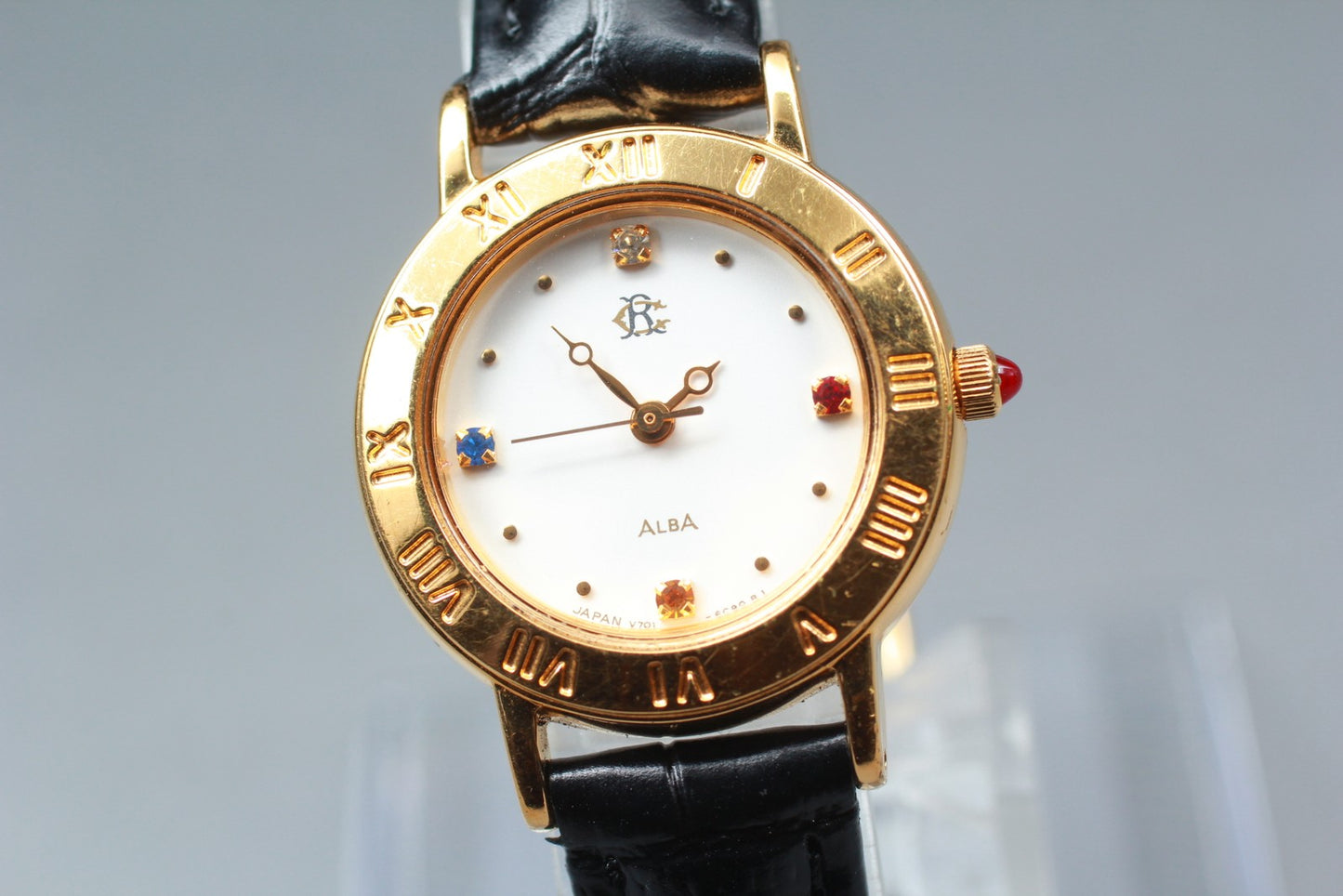 Vtg.1992 [N MINT] Seiko Alba V701-6B70 Roman Gold Quartz Ladies Watch From JAPAN