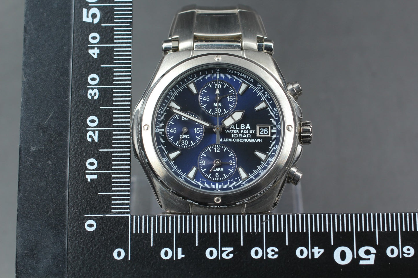 Vtg.1993 [N MINT] SEIKO Alba 7T62-0AW0 38mm Chronograph Quartz Men's Watch JAPAN