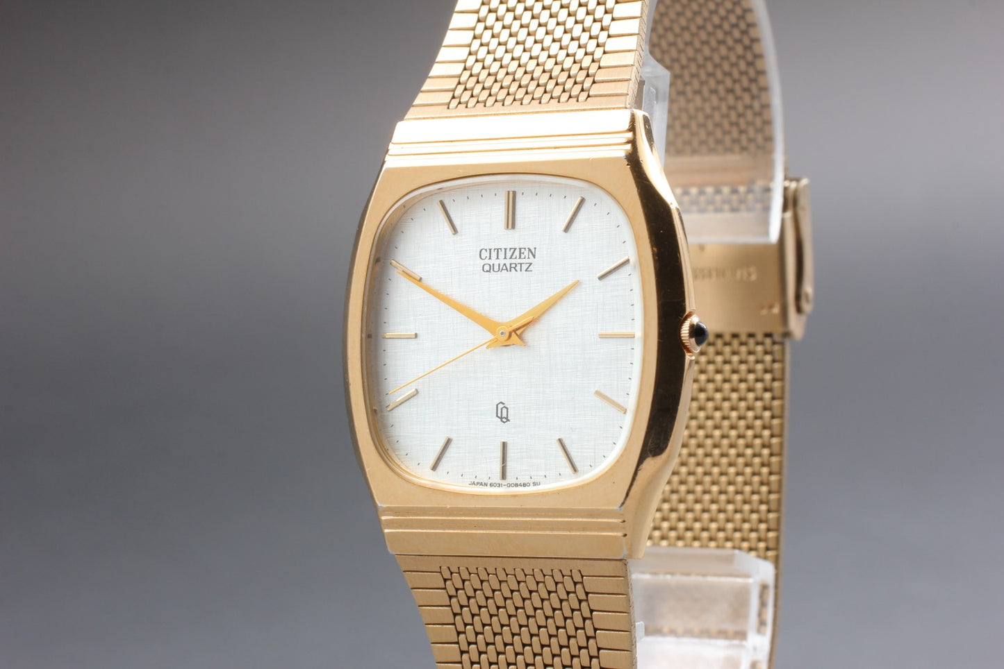 Vtg.1990[N MINT] CITIZEN T4-G02760 Gold Tank Bracelet Quartz Ladies Watch JAPAN