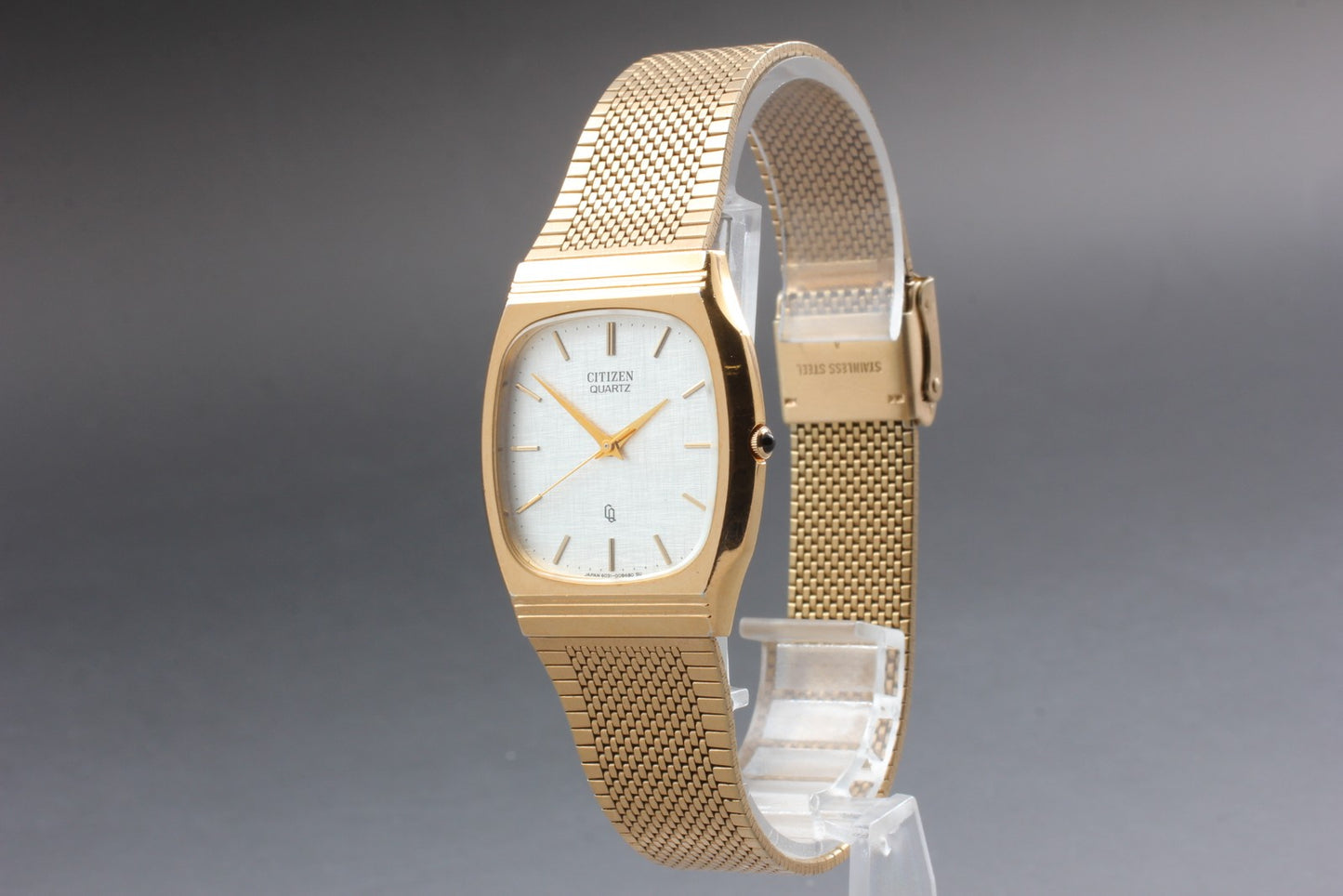 Vtg.1990[N MINT] CITIZEN T4-G02760 Gold Tank Bracelet Quartz Ladies Watch JAPAN