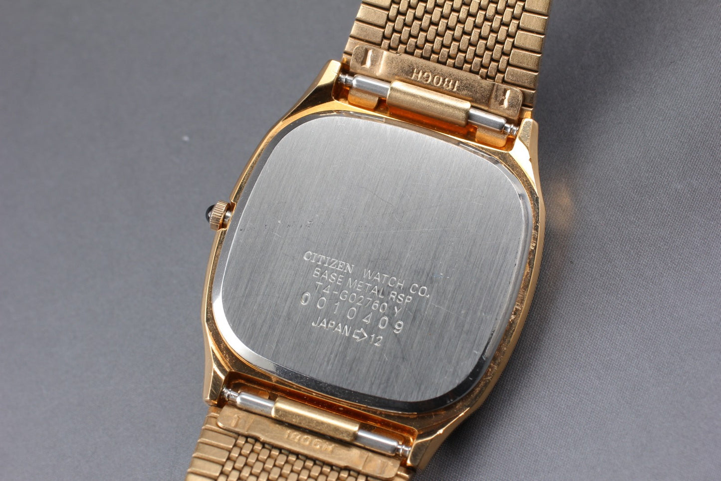 Vtg.1990[N MINT] CITIZEN T4-G02760 Gold Tank Bracelet Quartz Ladies Watch JAPAN