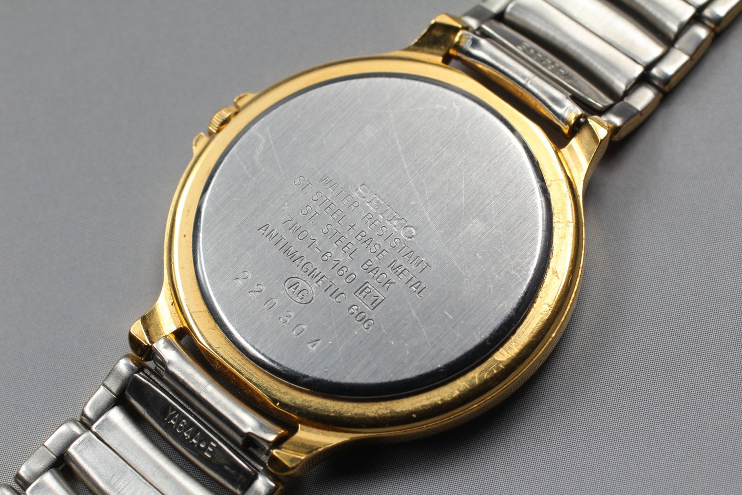 Vtg.1992 [N MINT] SEIKO Lucent 7N01-6160 30mm Two Tone Quartz Men's Watch JAPAN