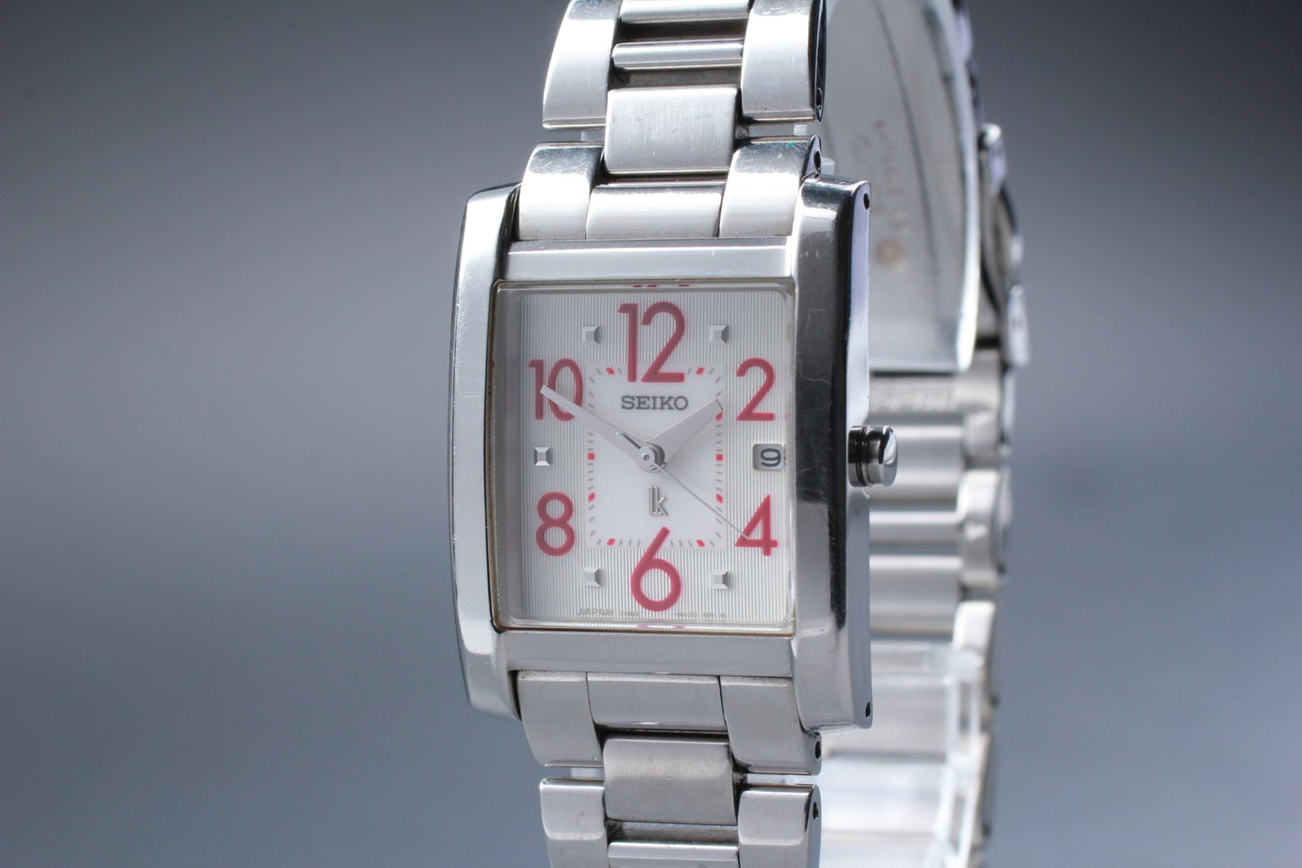 Vtg.1998 [N MINT] SEIKO LUKIA 7N82-0DK0 Date 24mm Tank Quartz Ladies Watch JAPAN