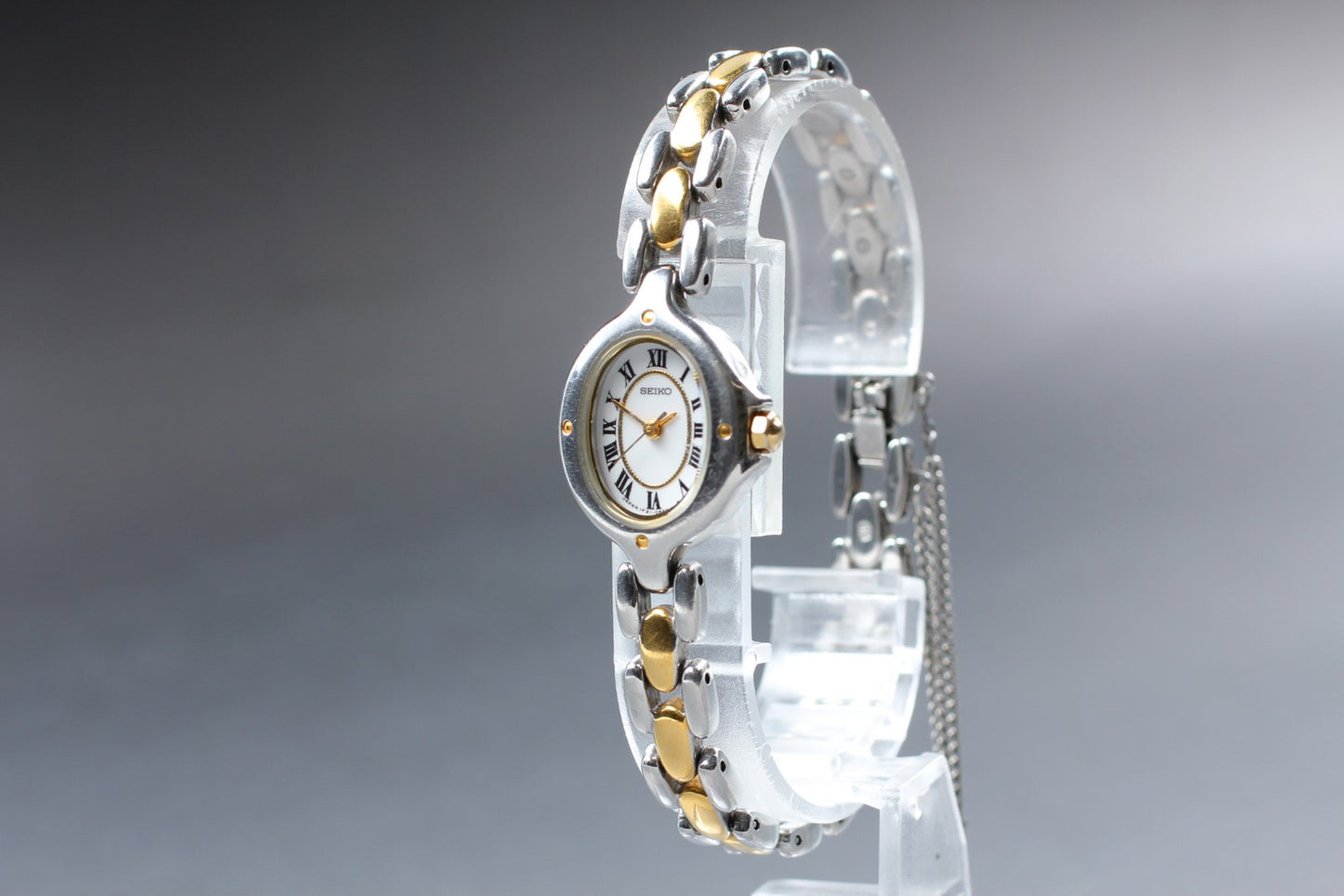 Vtg.1989[N MINT] SEIKO MOOREA 1F21-5A50 Roman Bracelet Quartz Ladies Watch JAPAN