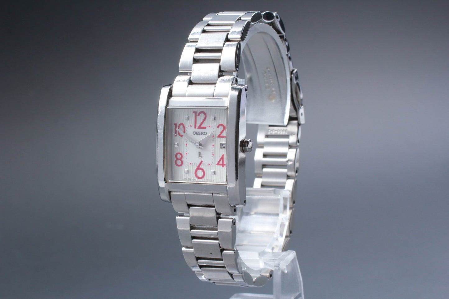 Vtg.1998 [N MINT] SEIKO LUKIA 7N82-0DK0 Date 24mm Tank Quartz Ladies Watch JAPAN