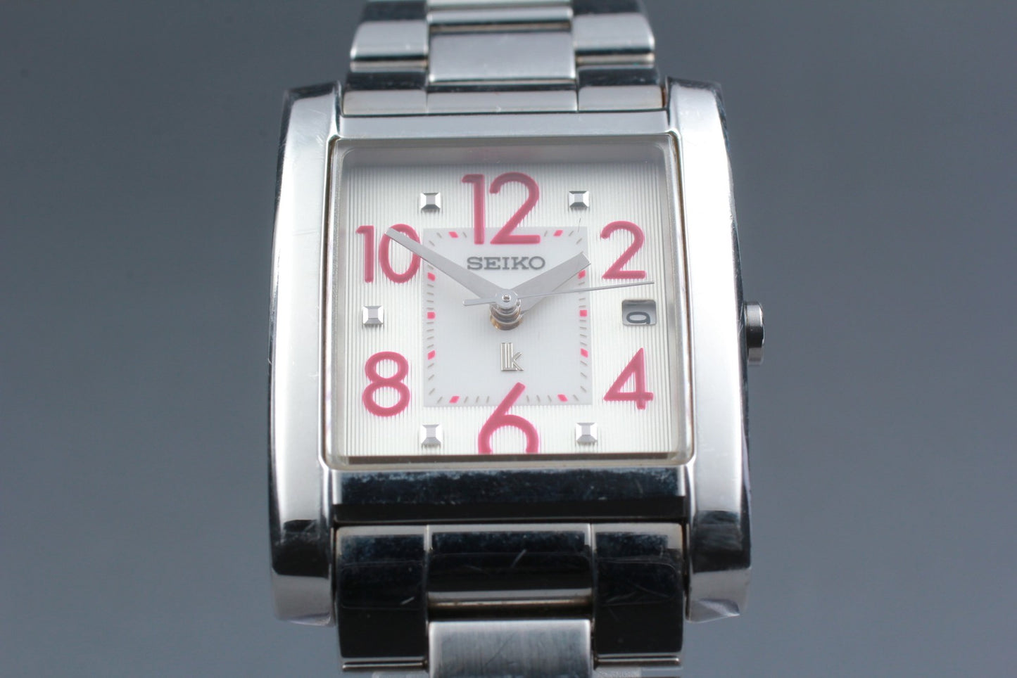 Vtg.1998 [N MINT] SEIKO LUKIA 7N82-0DK0 Date 24mm Tank Quartz Ladies Watch JAPAN