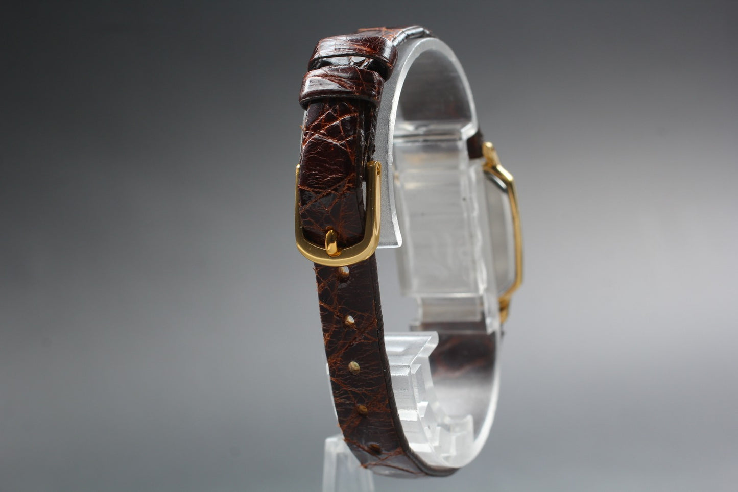 Vtg.1985 [N MINT] SEIKO 4J41-0AL0 Tank 21mm Gold Quartz Ladies Watch From JAPAN