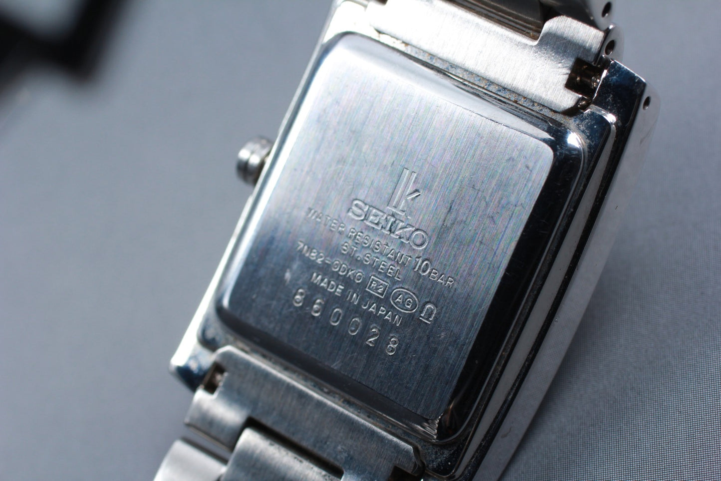 Vtg.1998 [N MINT] SEIKO LUKIA 7N82-0DK0 Date 24mm Tank Quartz Ladies Watch JAPAN