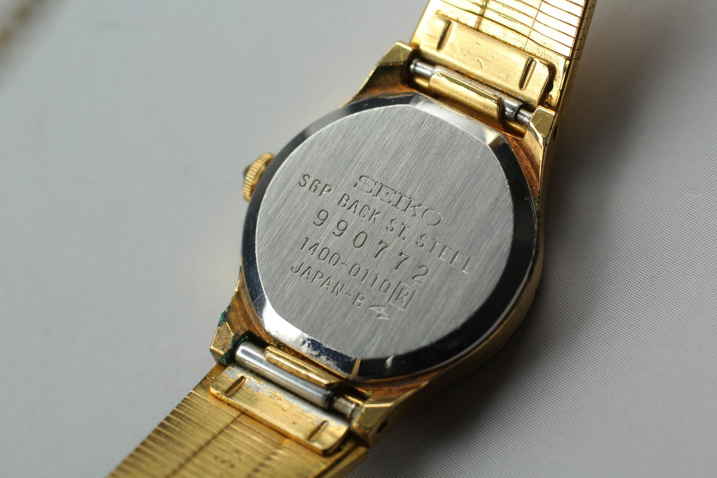 Vtg.1989 [N MINT] Seiko 1400-0110 18.5mm Gold Bracelet Quartz Ladies Watch JAPAN