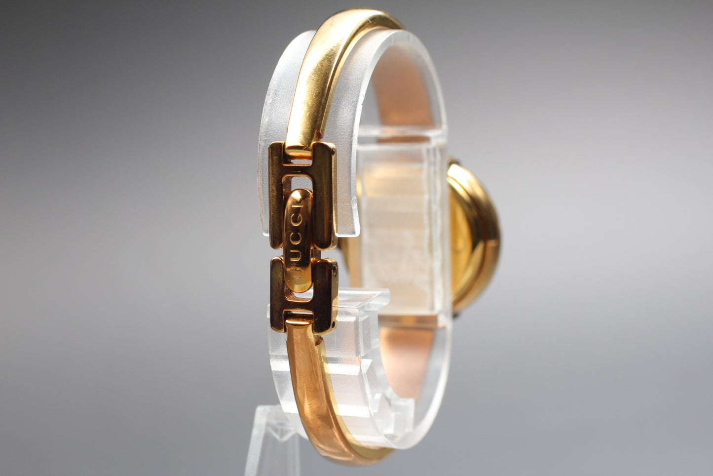 Vtg  [N MINT / New Batt] Gucci 1400L 25mm Gold Pink Sima Quartz Women's JAPAN