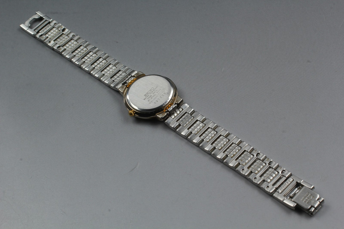 Vtg.1995 [N MINT] SEIKO 1F21-0K00 Round Roman Gold Quartz Ladies Watch JAPAN