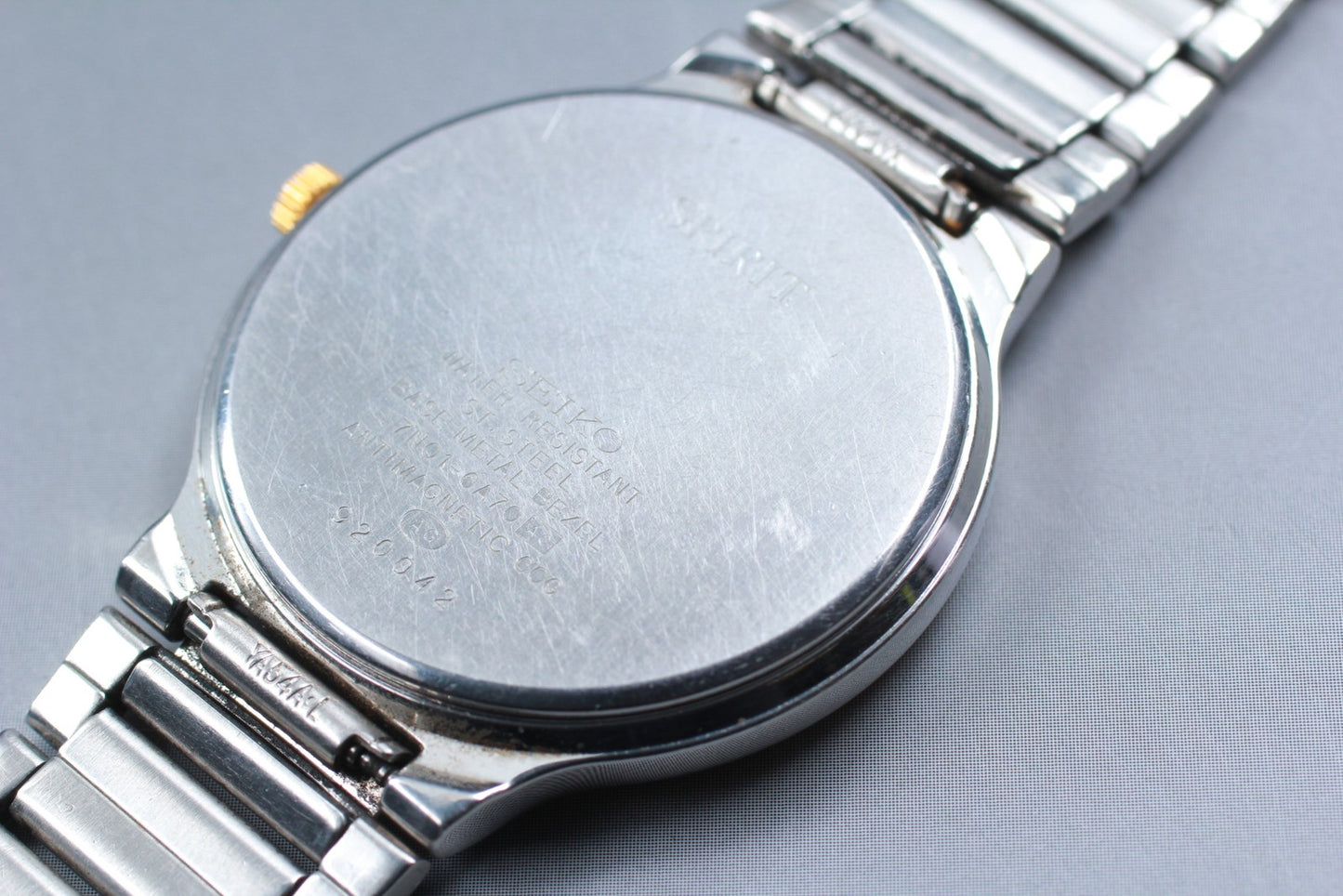 Vtg.1989 [N MINT] Seiko Spirit 7N01-6A70 34mm Bracelet Quartz Men's Watch JAPAN