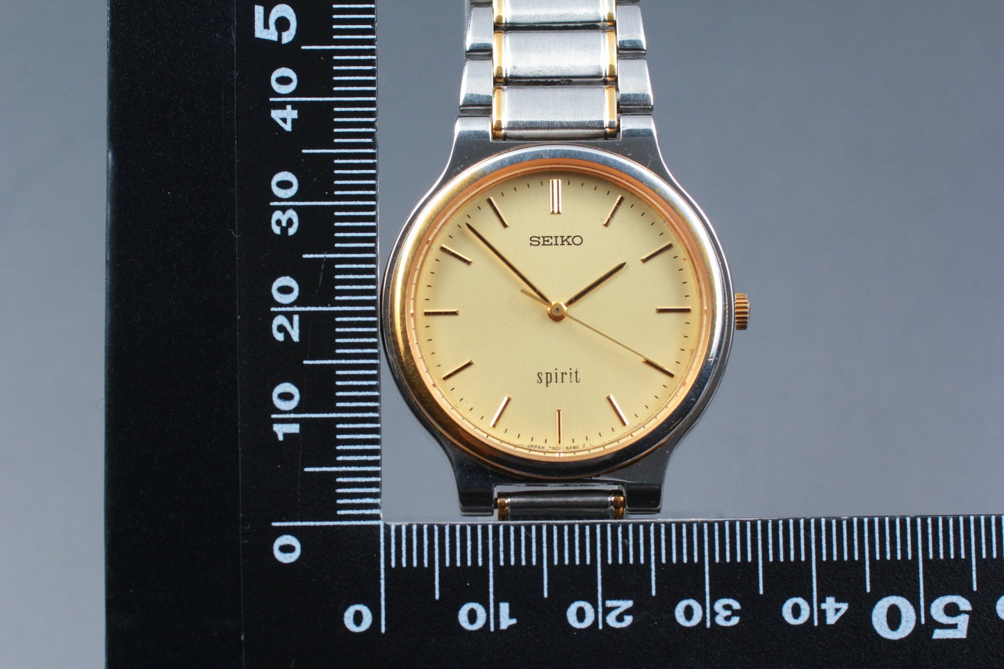 Vtg.1989 [N MINT] Seiko Spirit 7N01-6A70 34mm Bracelet Quartz Men's Watch JAPAN