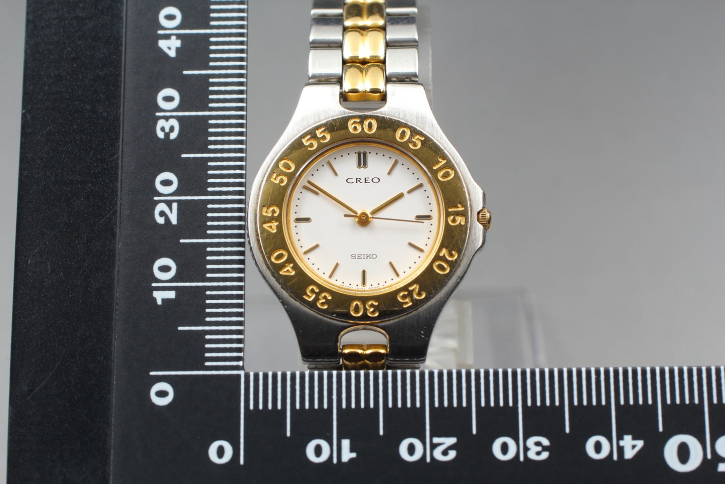 Vtg.1989 [N MINT] SEIKO CREO 1F21-0B90 Gold Bracelet Quartz Ladies Watch JAPAN