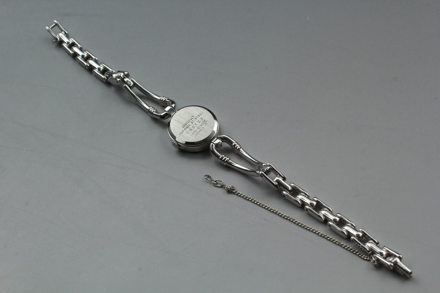 Vtg.1990[N MINT] SEIKO 1400-5180 Black Silver Bracelet Quartz Ladies Watch JAPAN