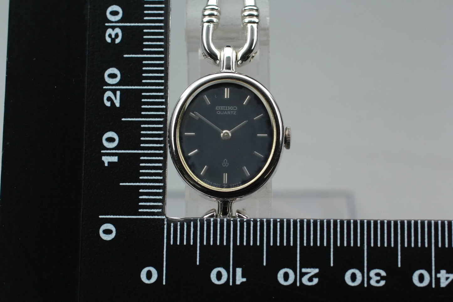 Vtg.1990[N MINT] SEIKO 1400-5180 Black Silver Bracelet Quartz Ladies Watch JAPAN