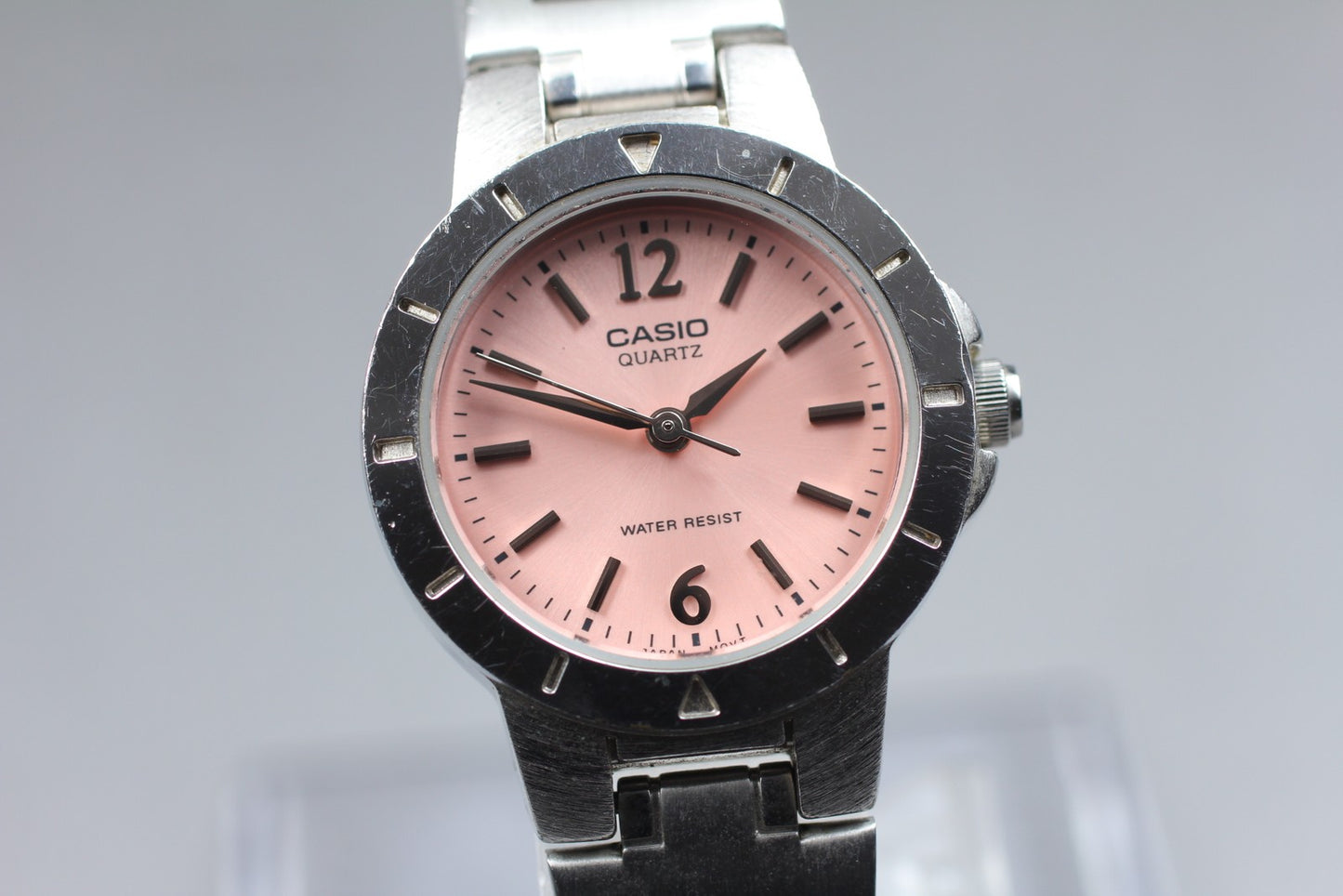 Vtg [N MINT] CASIO LTP-1177 24mm Pink Bracelet Quartz Ladies Watch From JAPAN