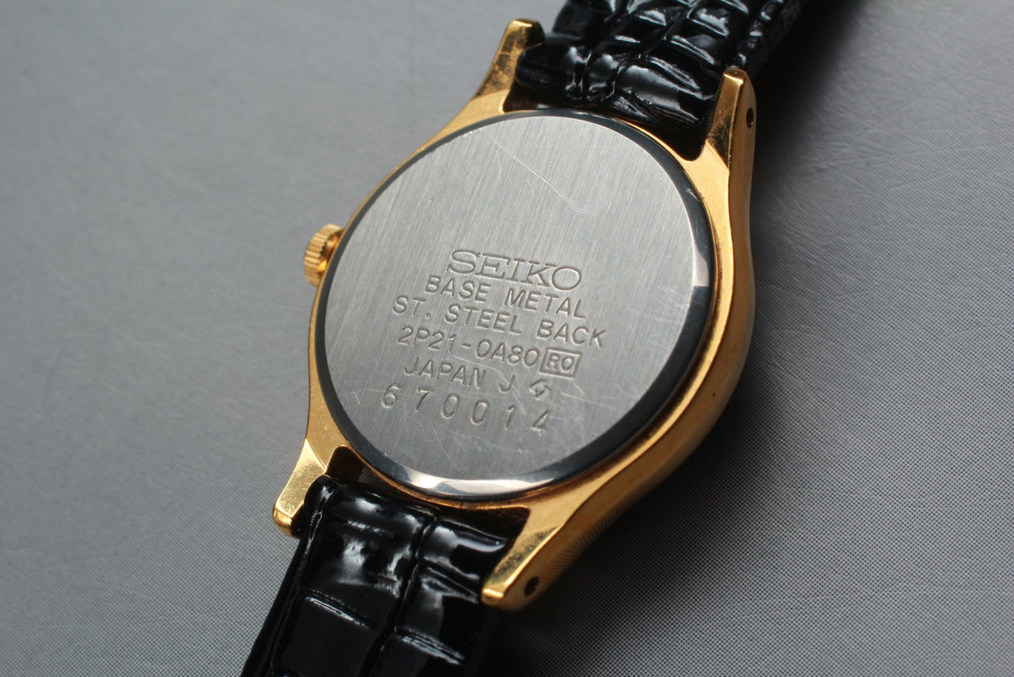 Vtg.1996 [N MINT] SEIKO 2P21-0A80 Round Roman Gold Quartz Ladies Watch JAPAN
