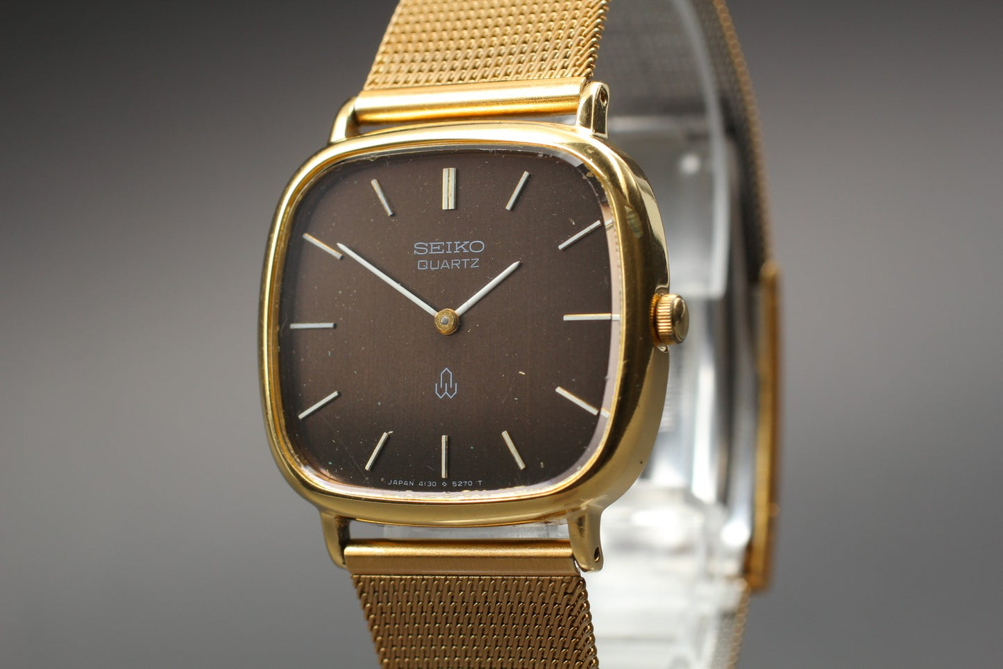 Vin.1996 [N MINT] SEIKO 4130-5260 Square 31mm Gold Quartz Men's Watch From JAPAN