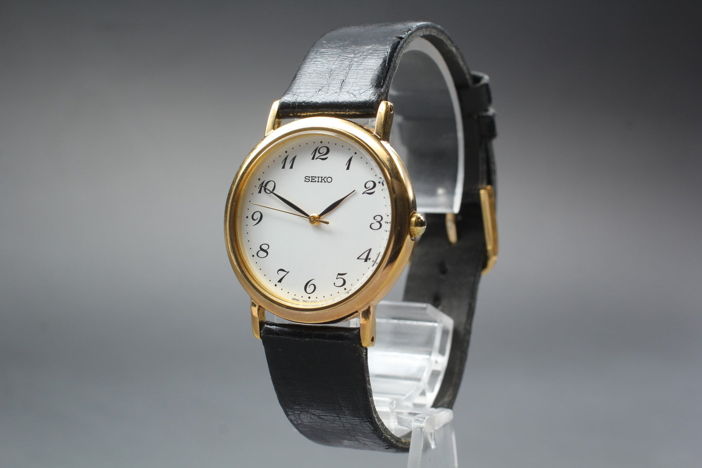 Vtg.1999 [N MINT] SEIKO 7N01-HZA0 Round 32mm Gold Quartz Men's Watch From JAPAN