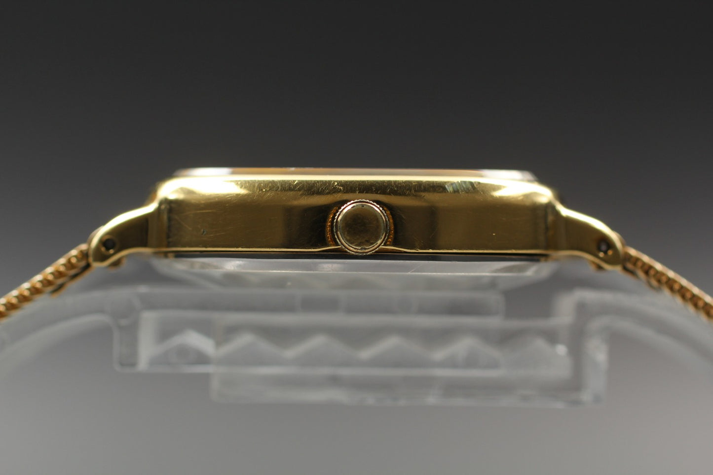 Vin.1996 [N MINT] SEIKO 4130-5260 Square 31mm Gold Quartz Men's Watch From JAPAN
