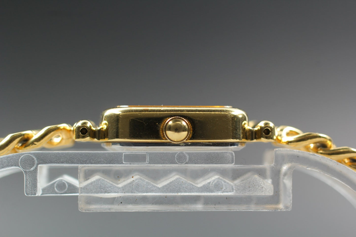 Vtg.1985[N MINT] SEIKO 2C21-5360 Tank Gold Bracelet Quartz Ladies Watch JAPAN