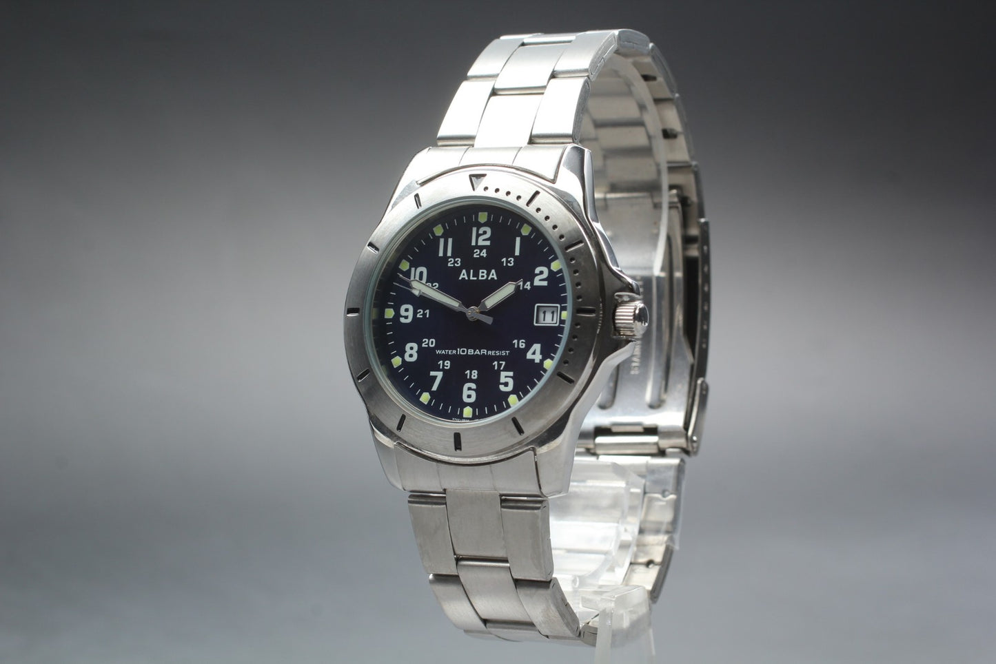 Vtg.1989 [N MINT] SEIKO ALBA V742-8A40 39mm Day/Date Quartz Men's Watch JAPAN