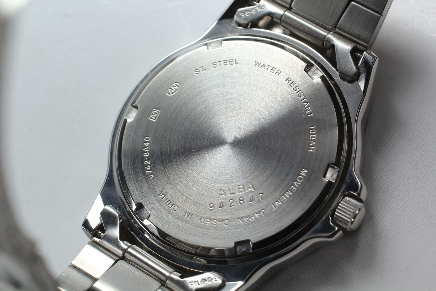 Vtg.1989 [N MINT] SEIKO ALBA V742-8A40 39mm Day/Date Quartz Men's Watch JAPAN