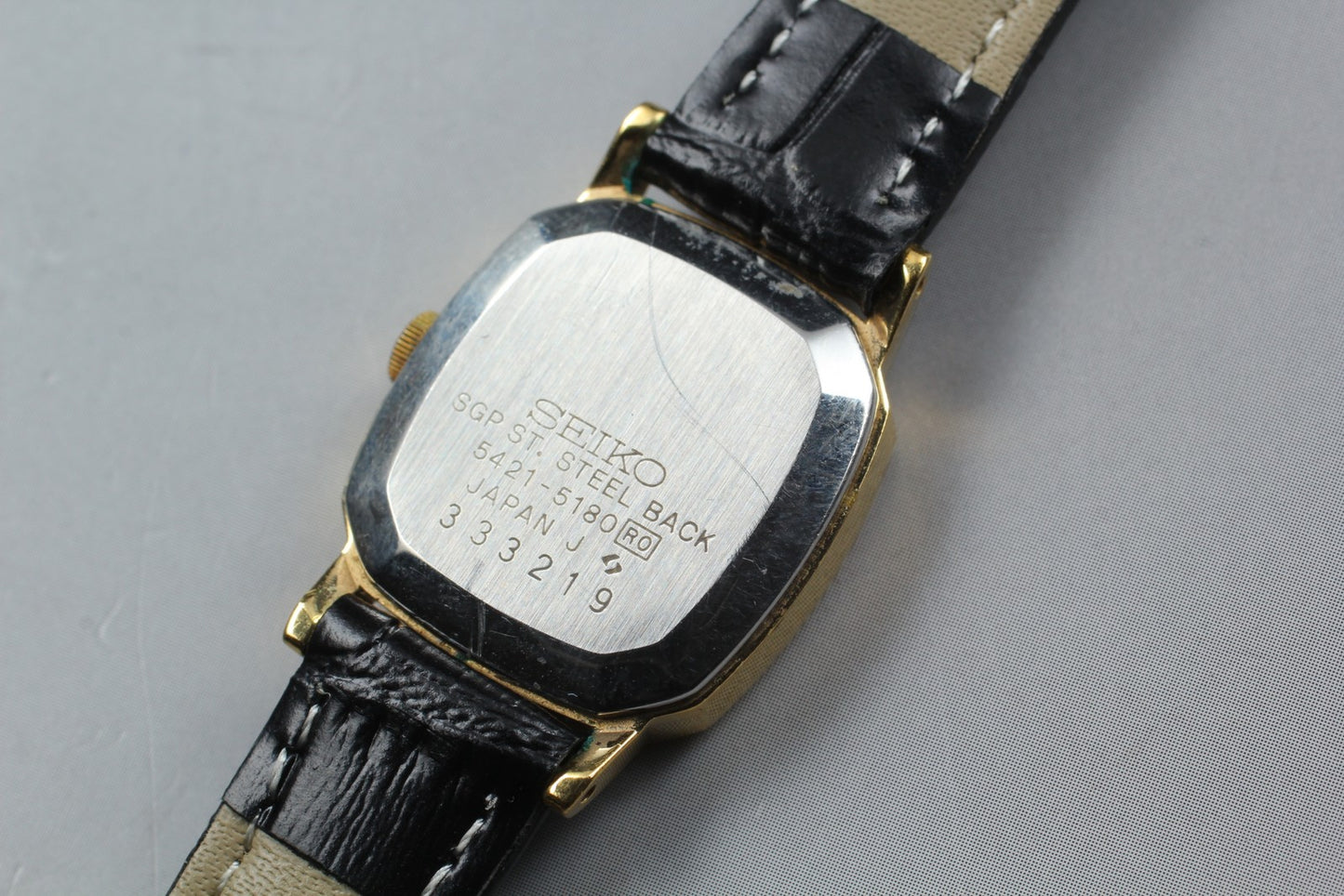 Vtg.1983 [Exc+5] SEIKO 5421-5180 20mm Tank Gold Quartz Ladies Watch From JAPAN