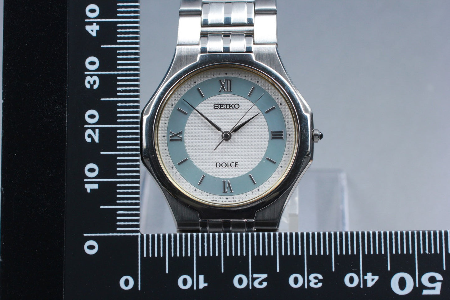 Vtg.1987 [N MINT] SEIKO DOLCE 8J41-6130 Roman Shell Quartz Men's Watch JAPAN