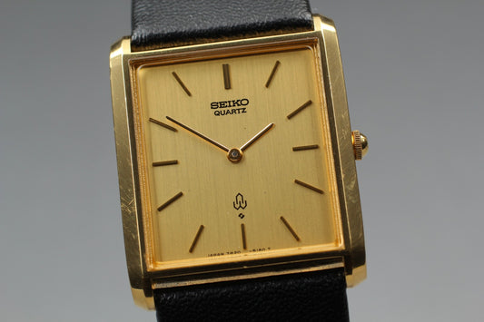 Vtg.1989[N MINT] SEIKO Chariot 7820-5130 Gold Tank 28mm Quartz Men's Watch JAPAN