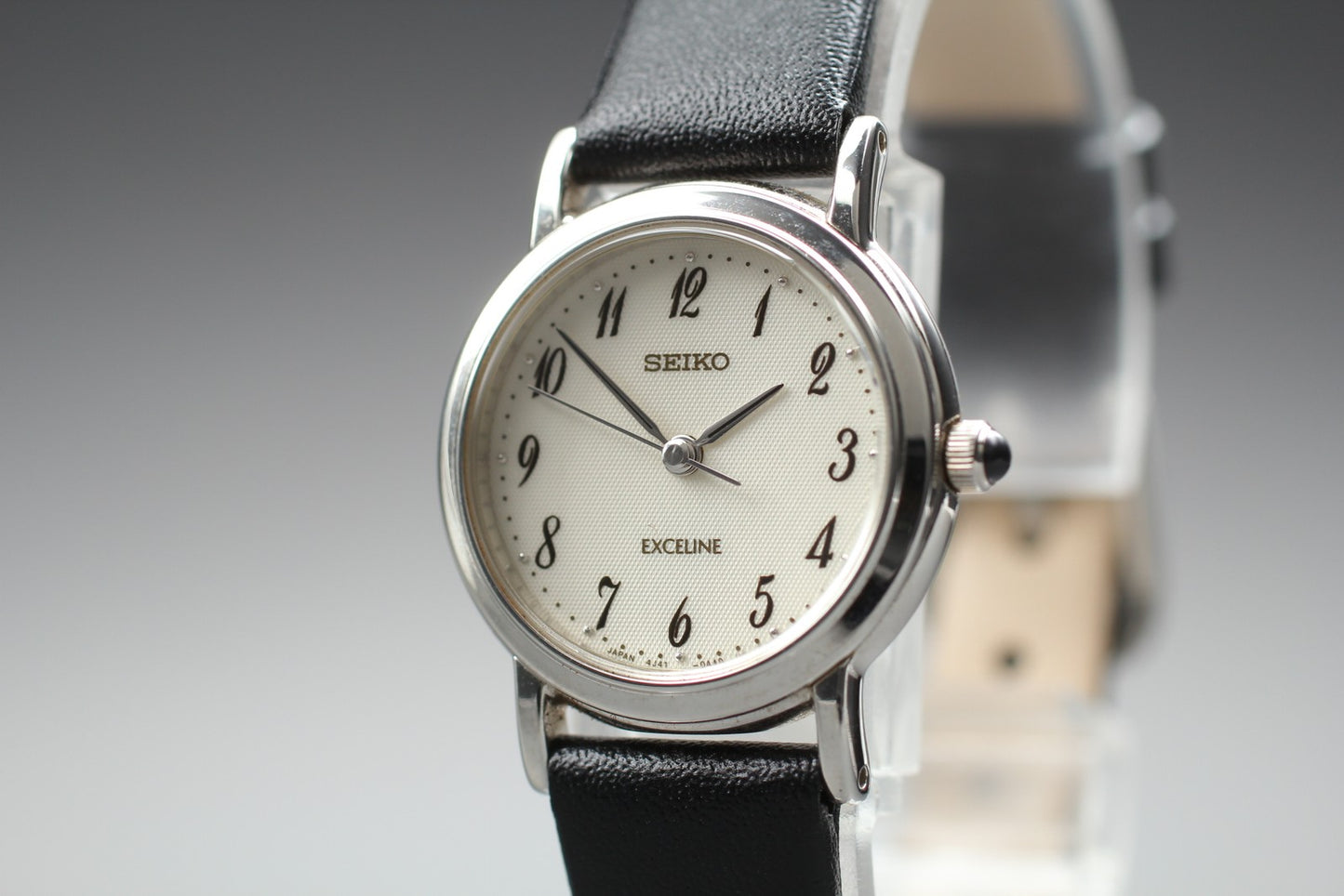 Vtg.1989 [N MINT] SEIKO Exceline 4J41-0A40 Round 23mm Quartz Ladies Watch JAPAN