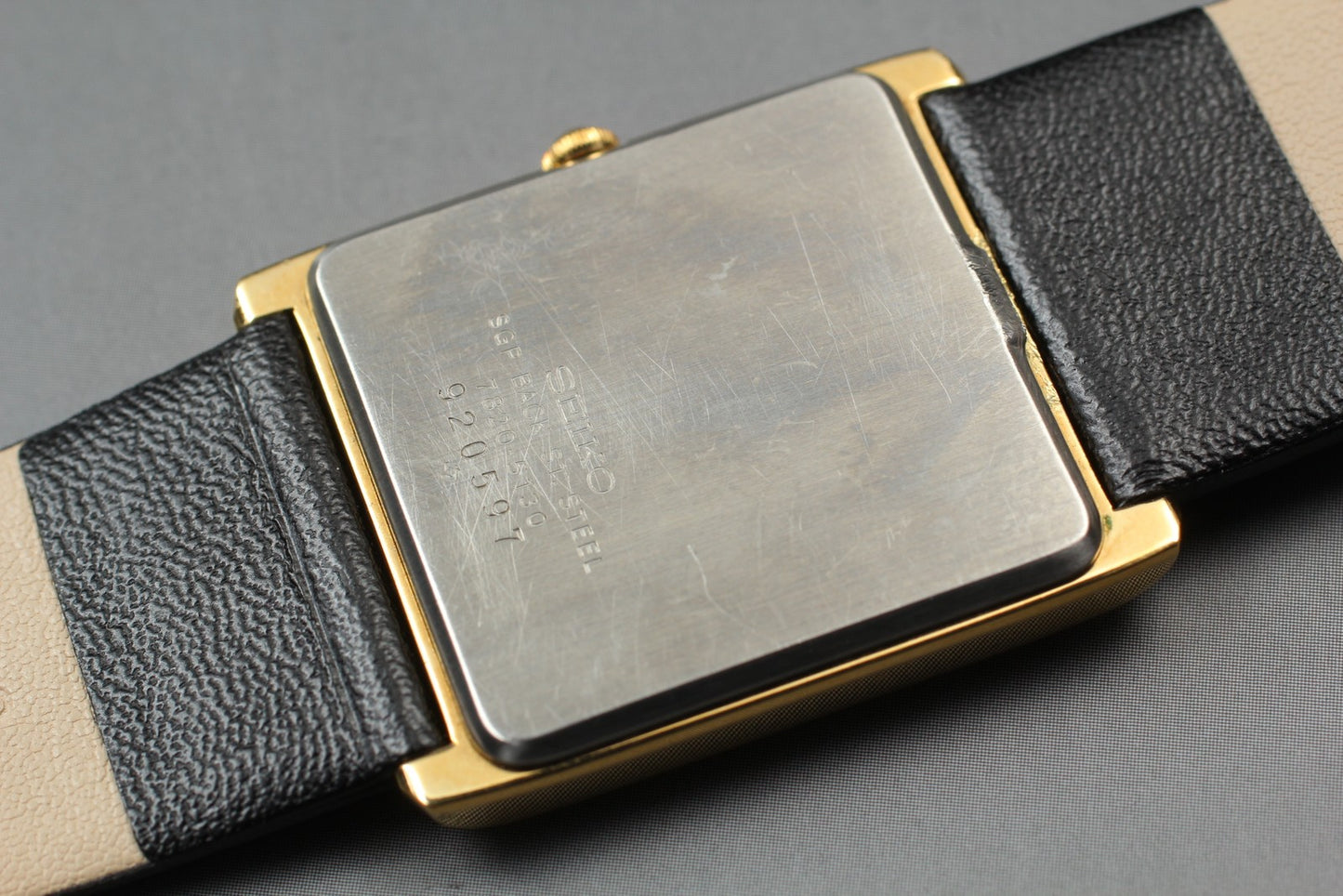 Vtg.1989[N MINT] SEIKO Chariot 7820-5130 Gold Tank 28mm Quartz Men's Watch JAPAN