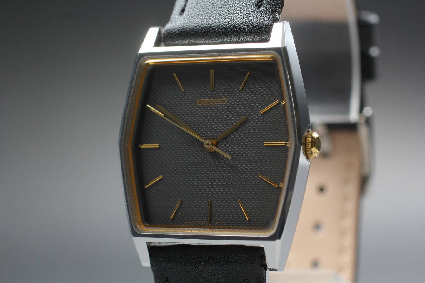 Vtg.1986 [N MINT] SEIKO Chariot 5P31-5A9A 27mm Black Quartz Men's Watch JAPAN