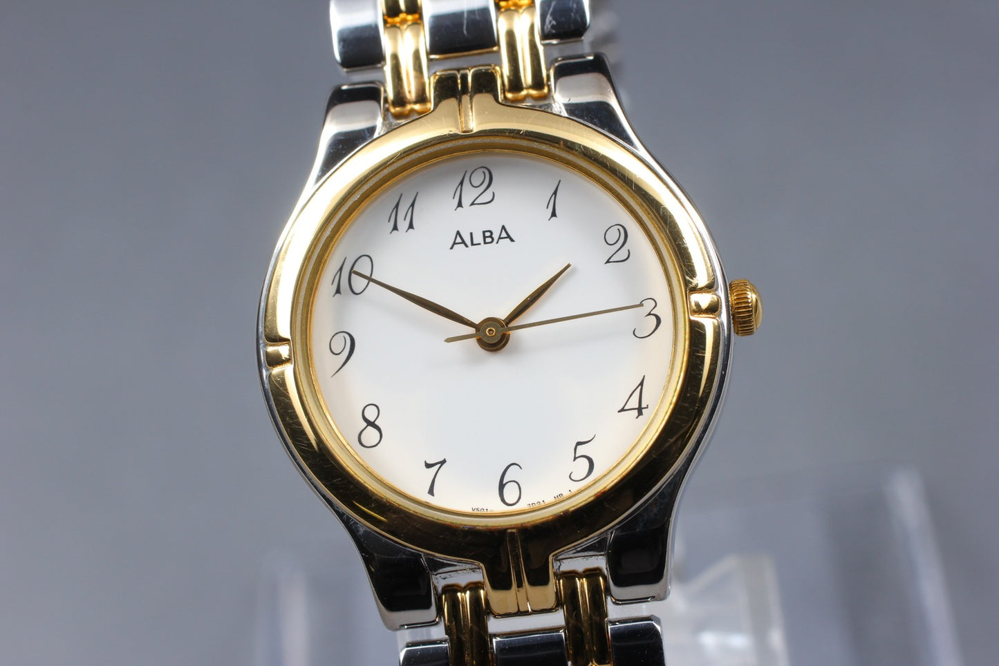 Vtg.1990 [N MINT] SEIKO Alba V501-6Z80 25mm Bracelet Quartz Ladies Watch JAPAN