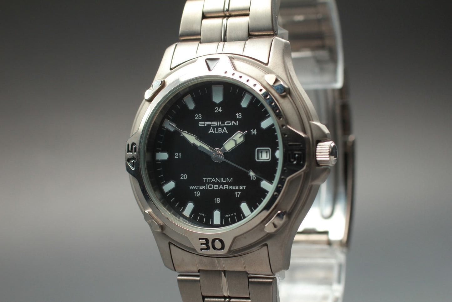 Vtg.1996 [N MINT] SEIKO Alba Epsilon V732-0R90 40mm Quartz Men's Watch JAPAN