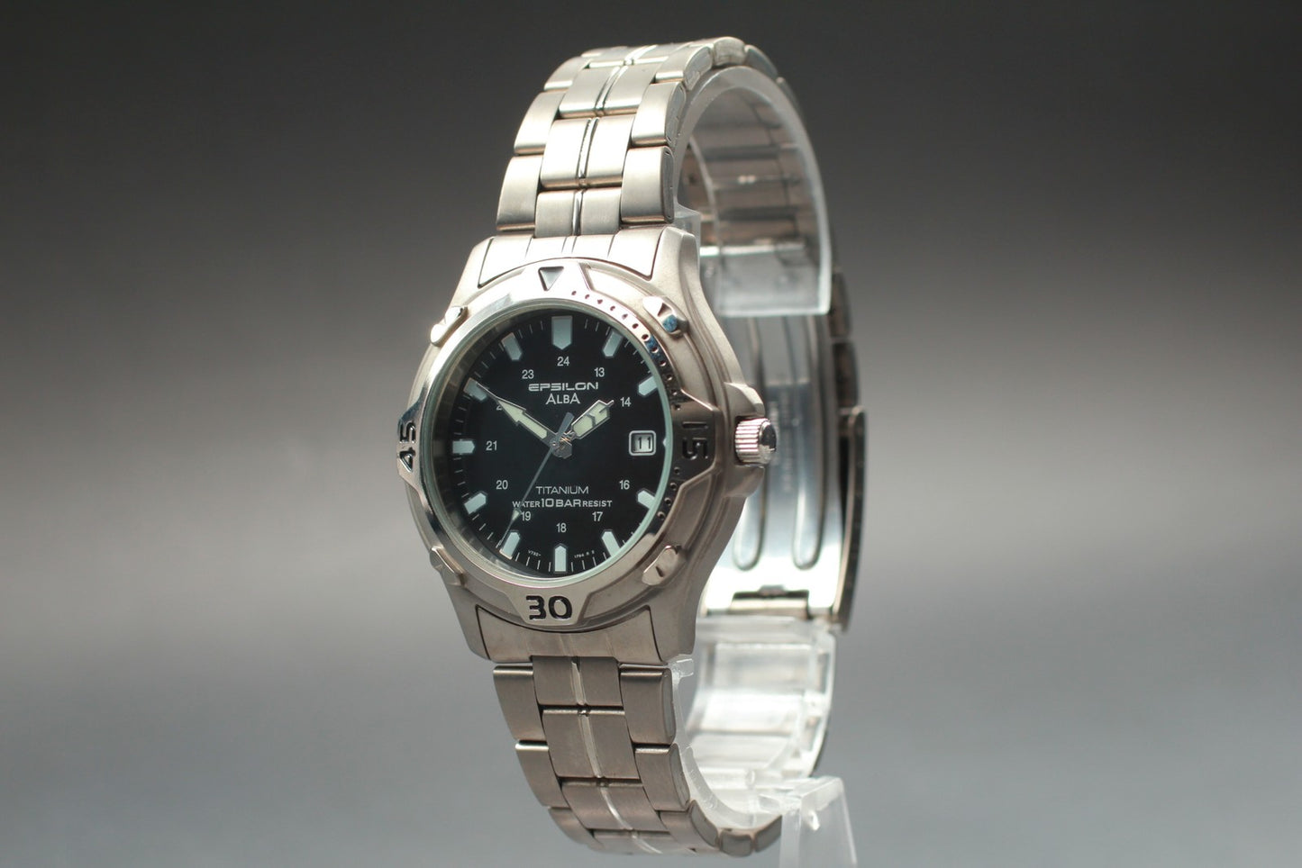 Vtg.1996 [N MINT] SEIKO Alba Epsilon V732-0R90 40mm Quartz Men's Watch JAPAN