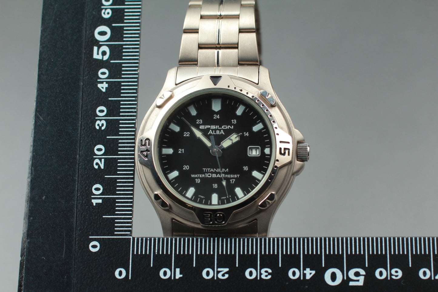 Vtg.1996 [N MINT] SEIKO Alba Epsilon V732-0R90 40mm Quartz Men's Watch JAPAN