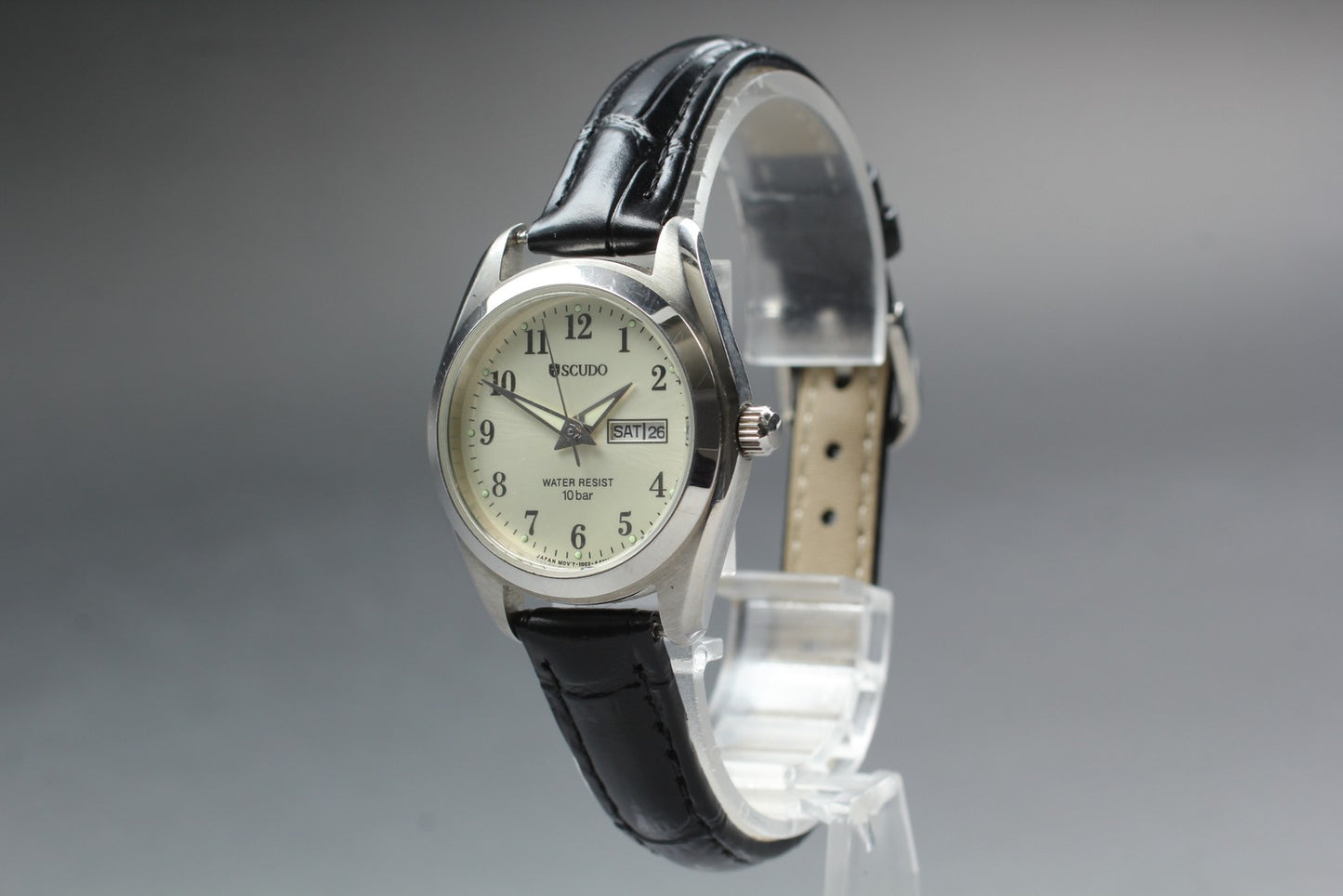 Vtg.1990 [N MINT]  CITIZEN Scudo 1002-A44473 Day/Date Quartz Ladies Watch JAPAN
