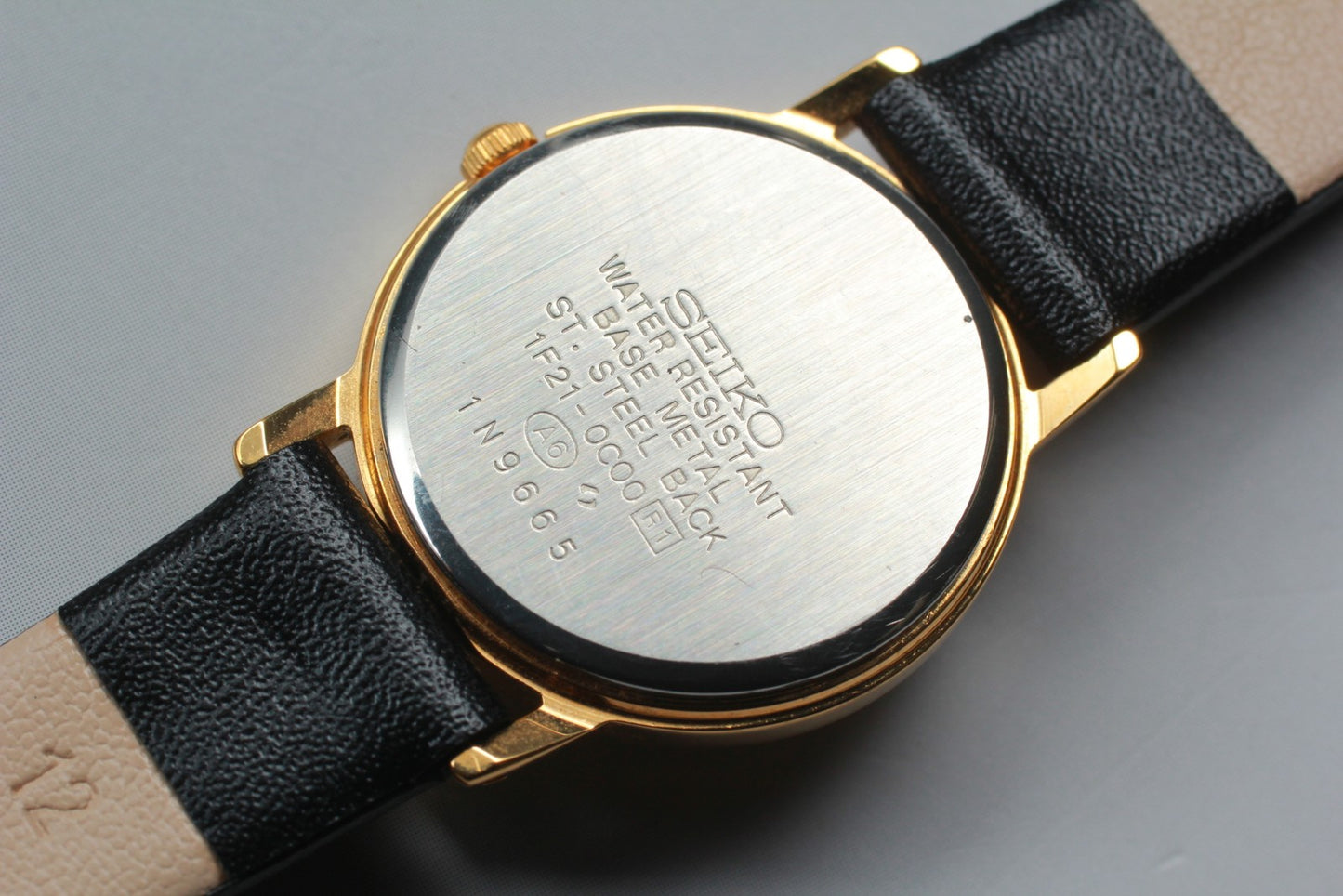 Vtg.1991 [N MINT] SEIKO 1F21-0C00 Round 23mm Gold Quartz Ladies Watch From JAPAN