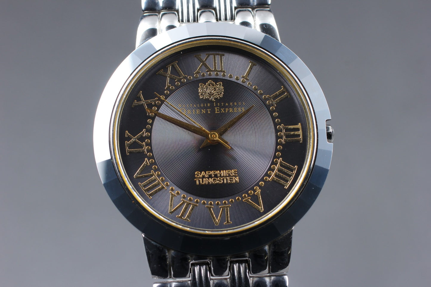 MINT / New Batt ORIENT EXPRESS OE-8039 Black Tungsten 34mm Men's Watch JAPAN