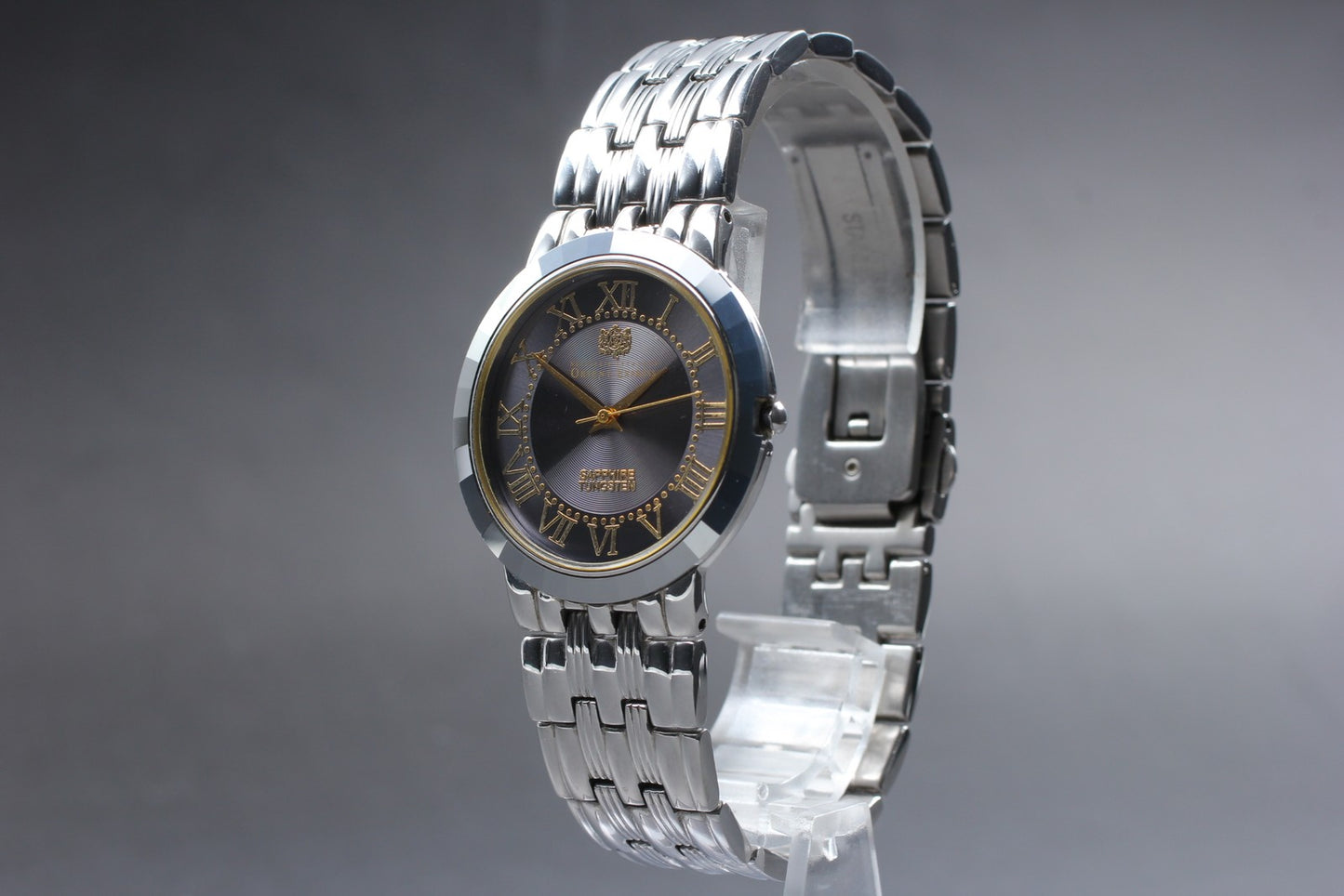 MINT / New Batt ORIENT EXPRESS OE-8039 Black Tungsten 34mm Men's Watch JAPAN