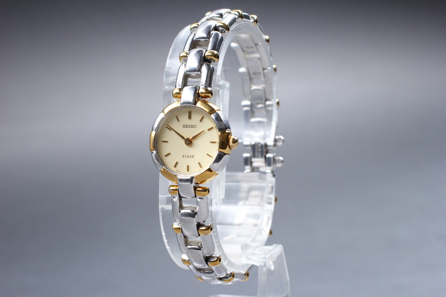 Vtg.1992 [N MINT] SEIKO TISSE 1F20-0K10 Gold Bracelet Quartz Ladies Watch JAPAN