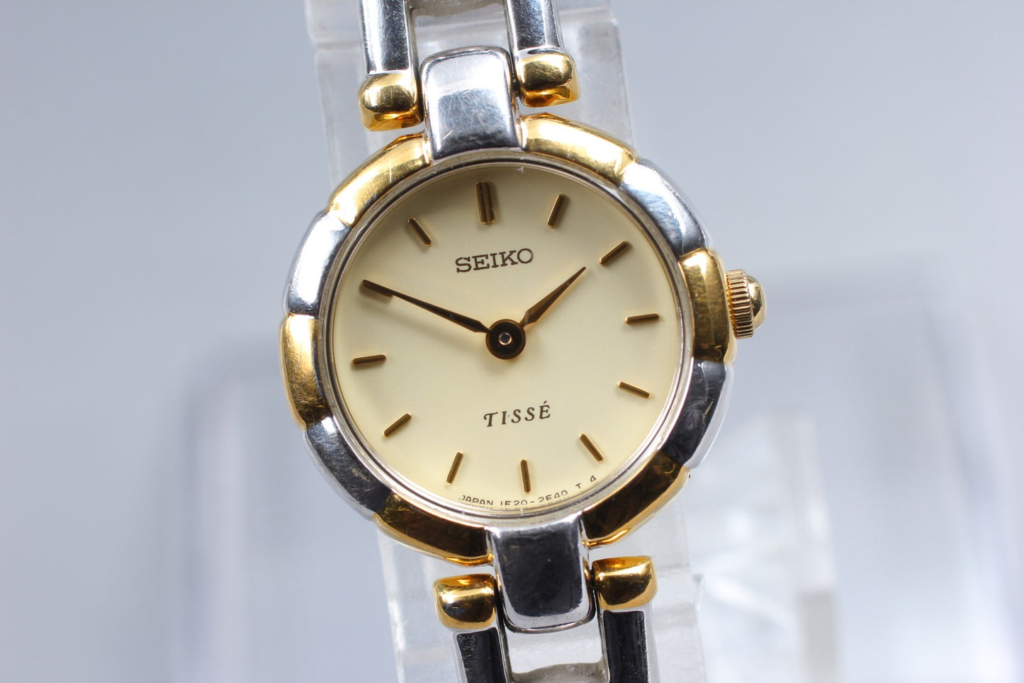 Vtg.1992 [N MINT] SEIKO TISSE 1F20-0K10 Gold Bracelet Quartz Ladies Watch JAPAN