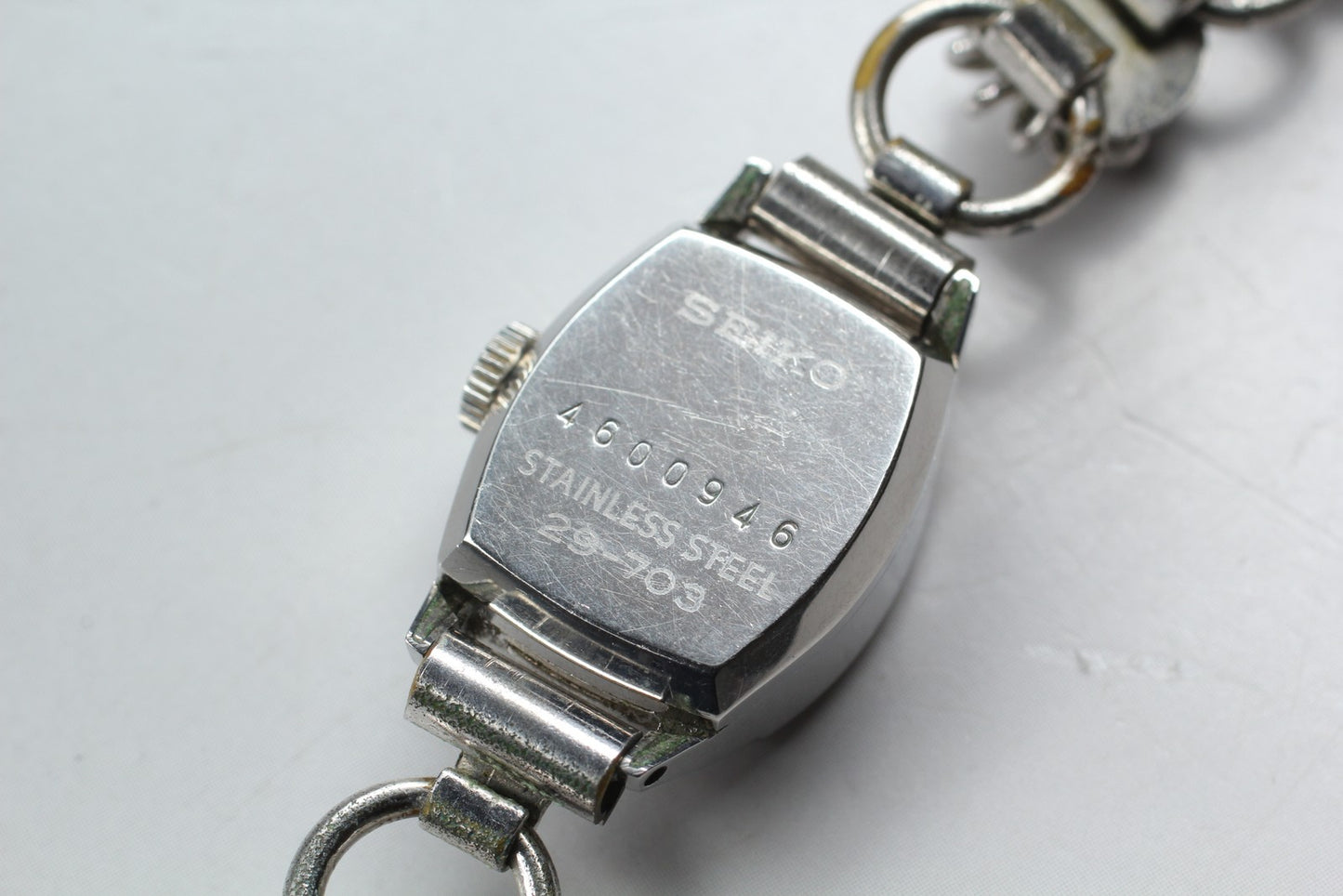 Vtg.1974 [N MINT] SEIKO 29-703 Cut-Glass 15mm Bracelet Manual Ladies Watch JAPAN